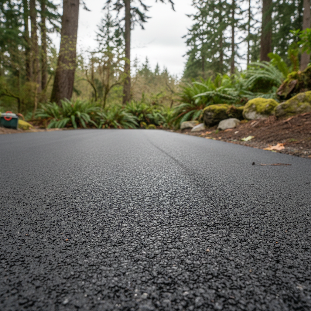 Completed asphalt milling work at a residential property in Bremerton, WA