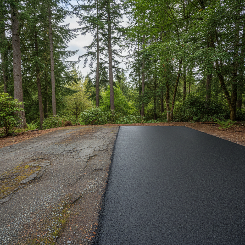 Completed commercial asphalt work at a residential property in Kent, WA