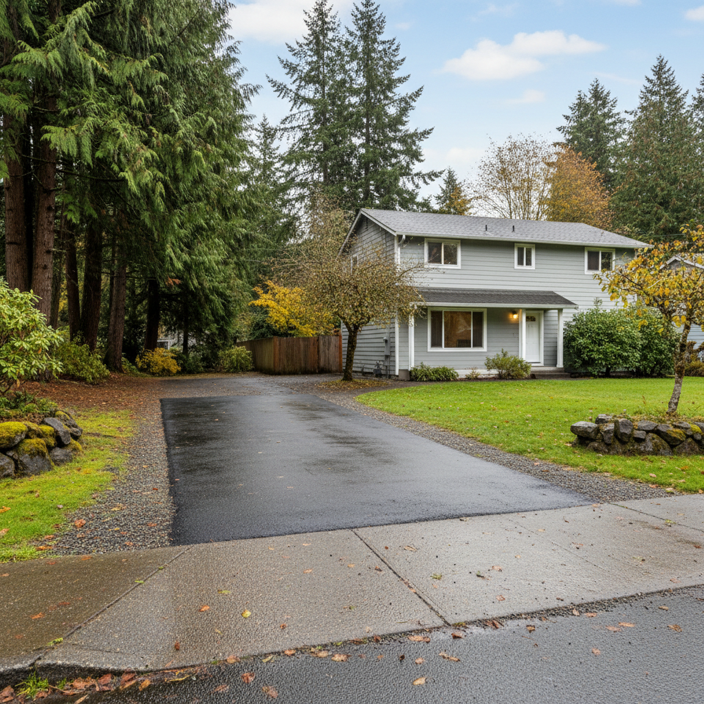 Completed asphalt patching work at a residential property in Bremerton, WA