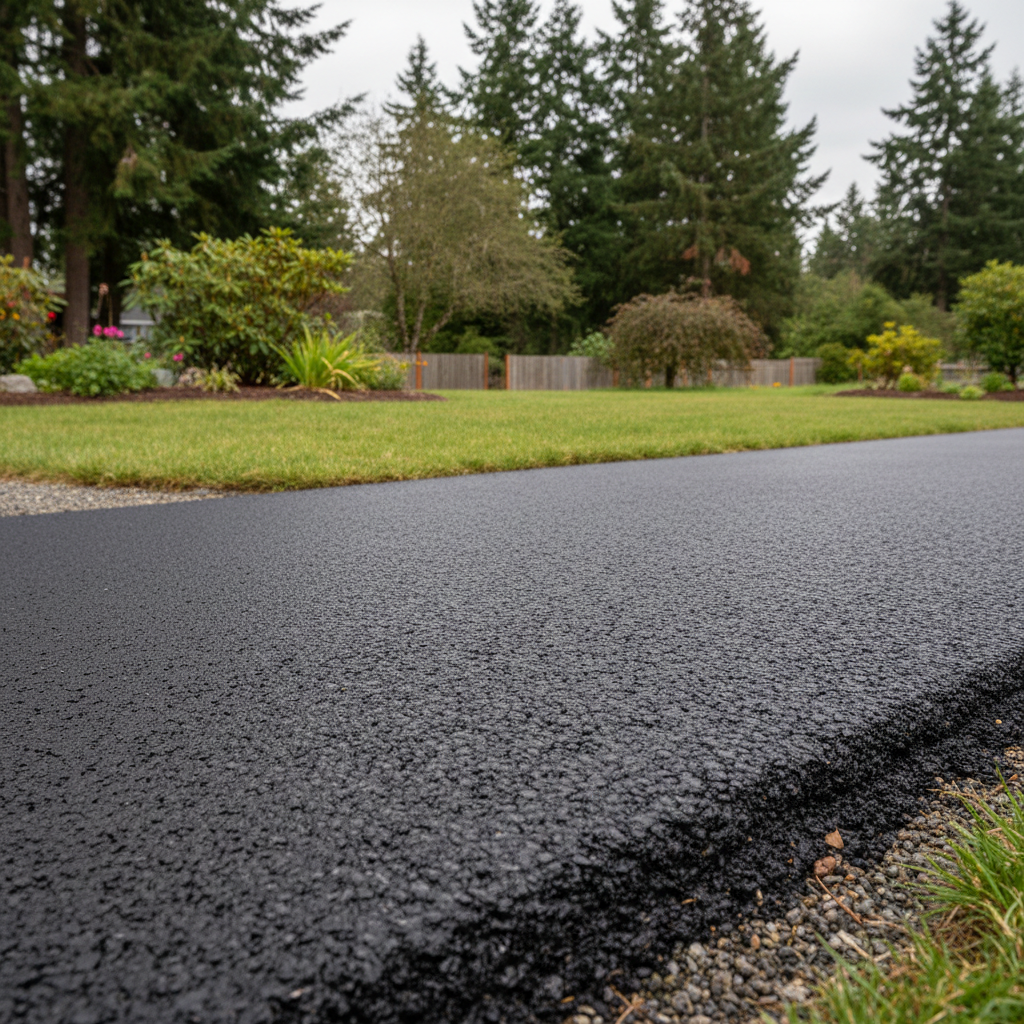 Completed residential asphalt work at a residential property in Arlington, WA
