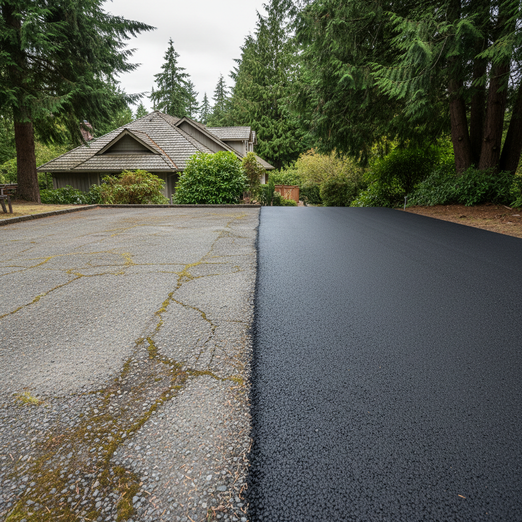 Completed commercial asphalt work at a residential property in Bremerton, WA