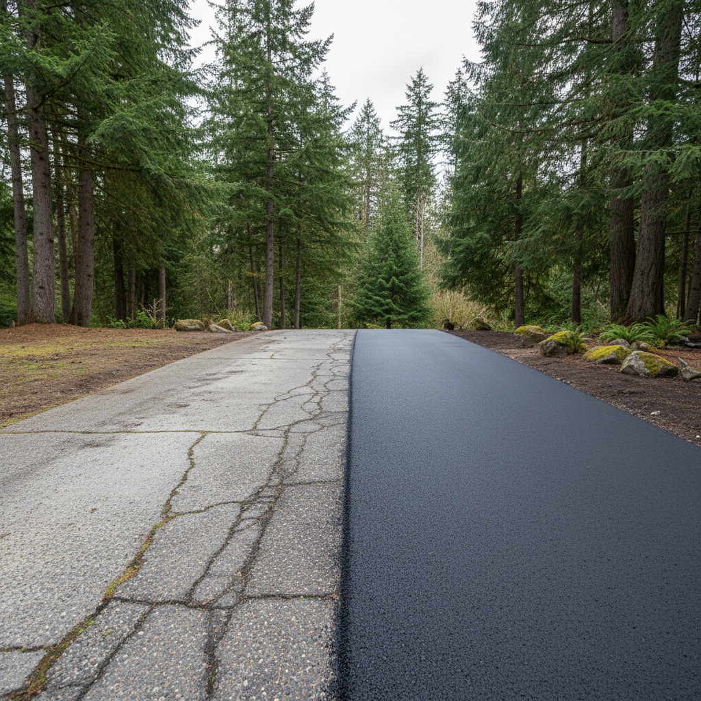 Completed commercial asphalt work at a residential property in Arlington, WA