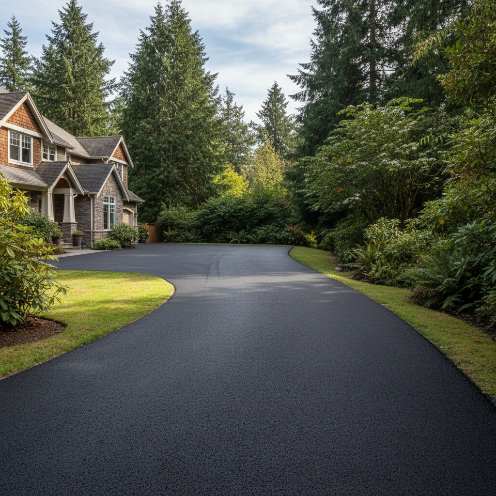 Completed commercial asphalt work at a residential property in Kent, WA