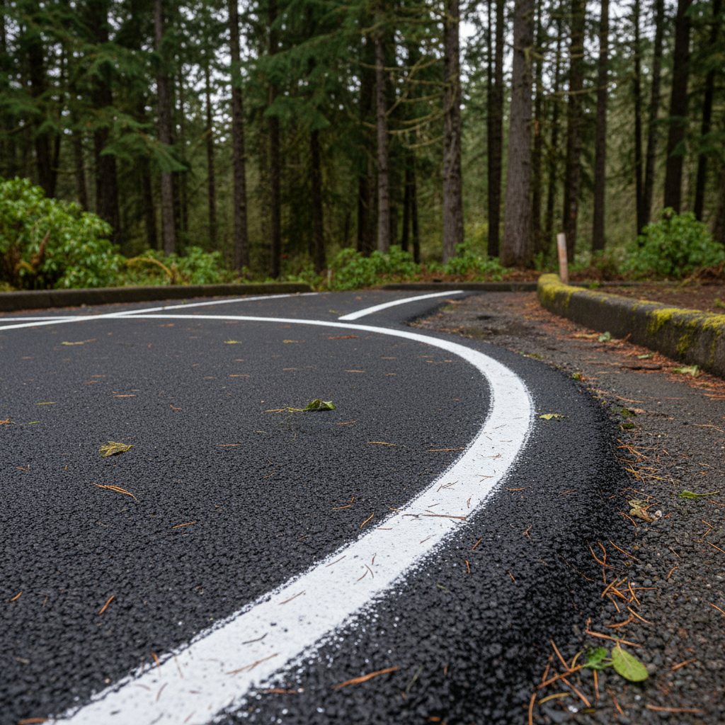 Completed asphalt striping work at a residential property in Marysville, WA