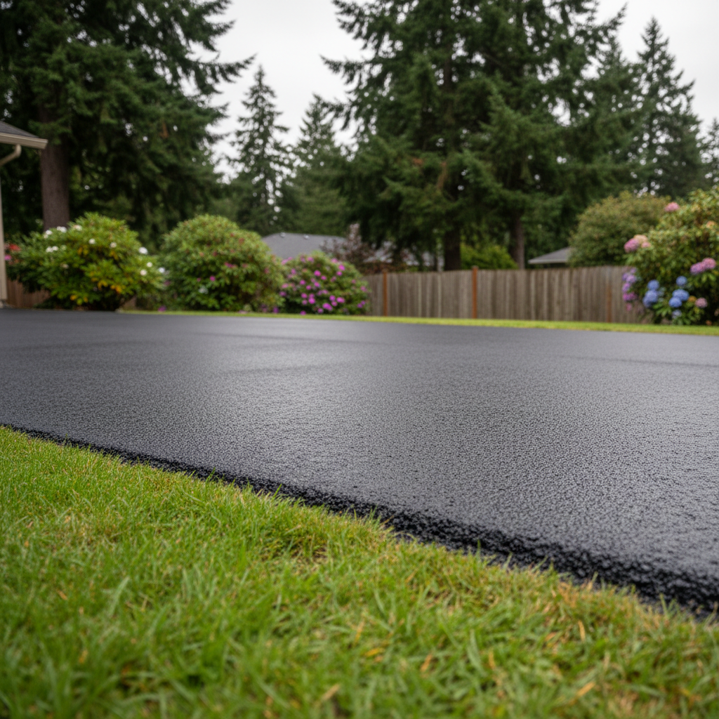 Completed parking lot paving work at a residential property in Marysville, WA