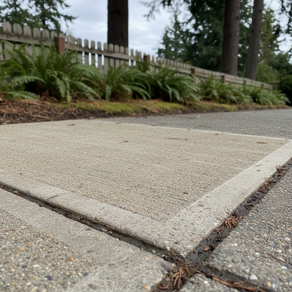 Completed concrete repair work at a residential property in Lynnwood, WA