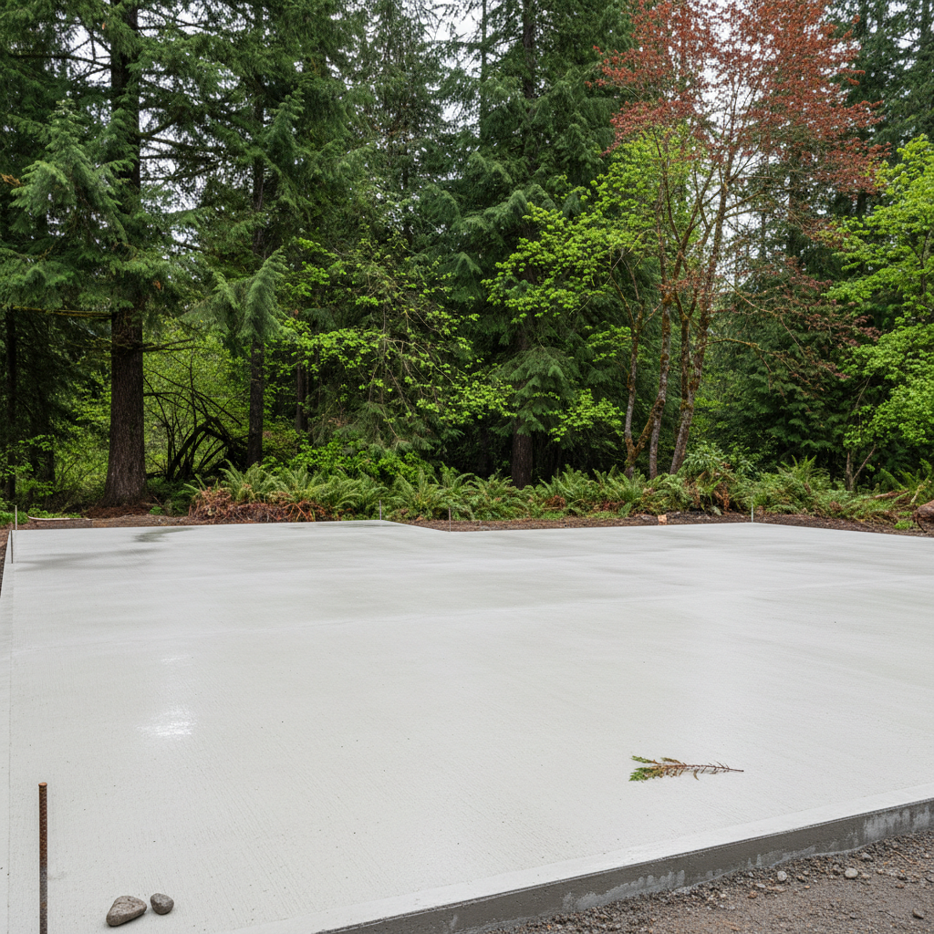 Completed concrete foundations work at a residential property in Redmond, WA