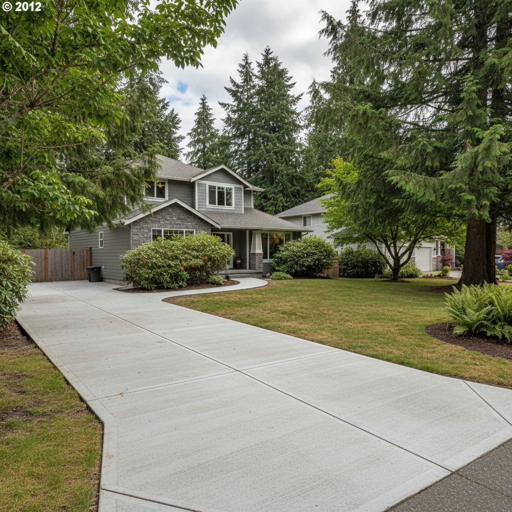 Completed concrete repair work at a residential property in Lynnwood, WA