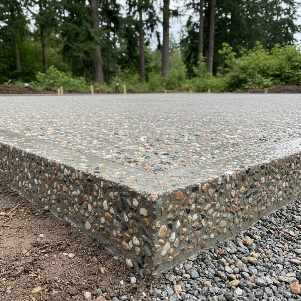 Completed concrete foundations work at a residential property in Redmond, WA