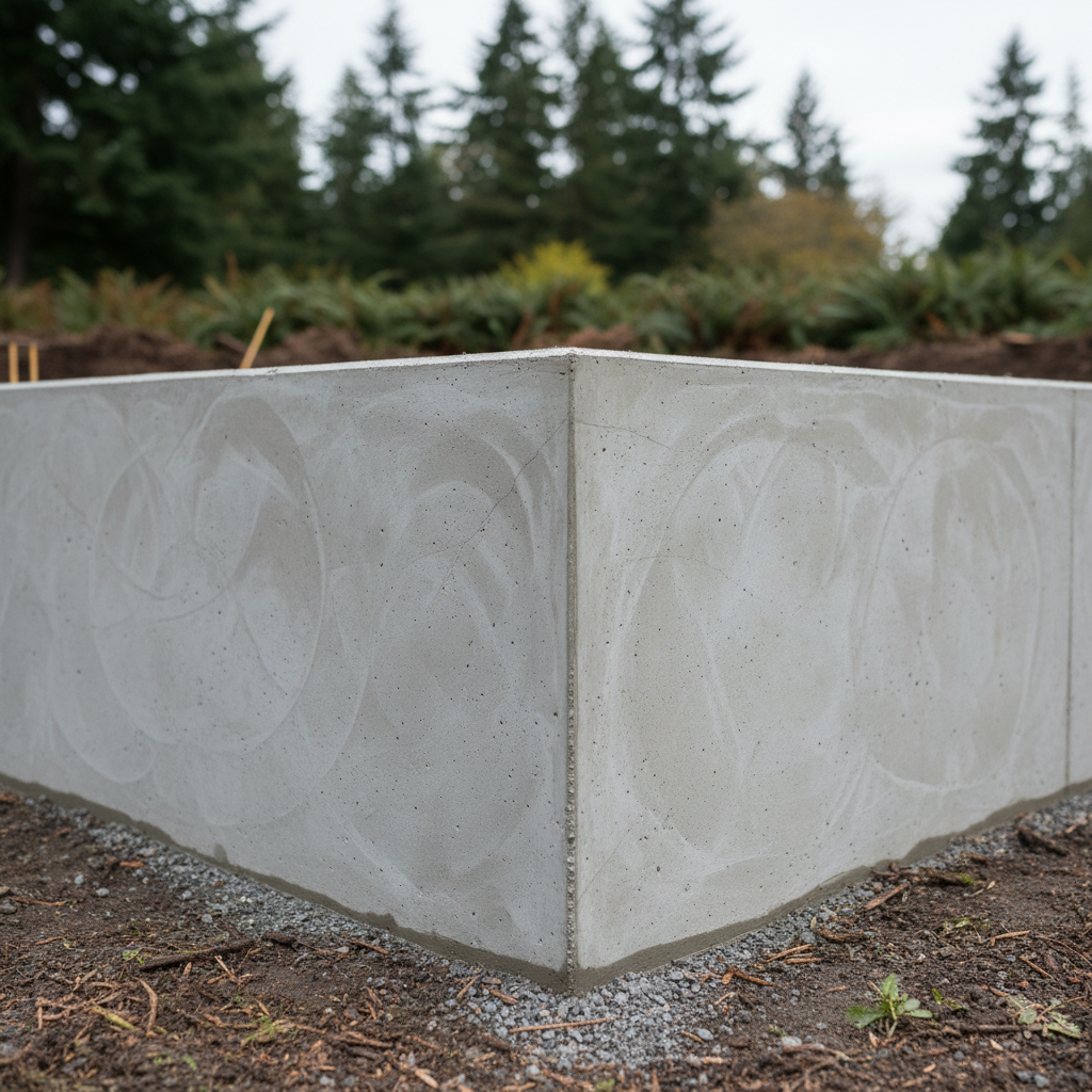 Completed concrete foundations work at a residential property in Lynnwood, WA