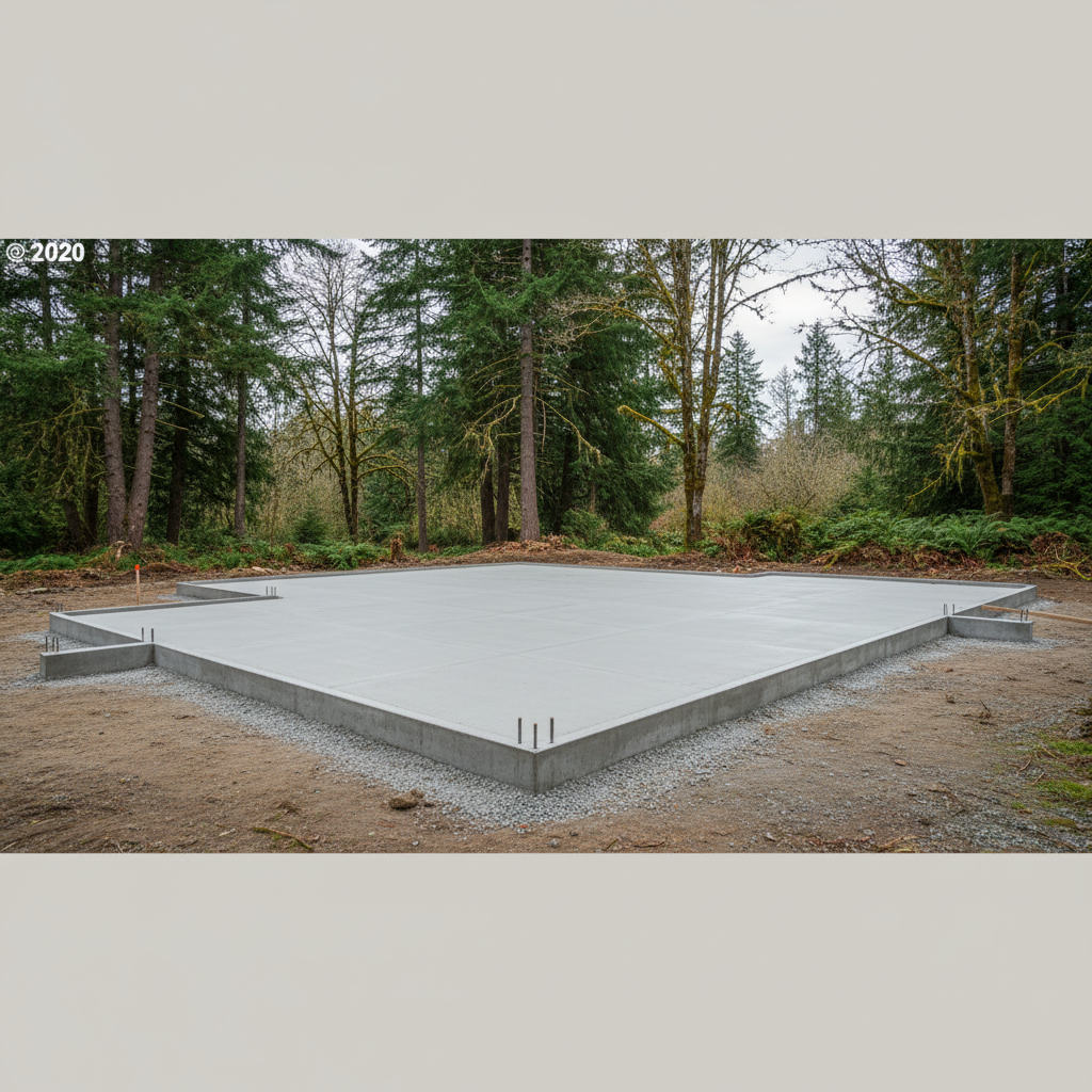 Completed concrete foundations work at a residential property in Kenmore, WA