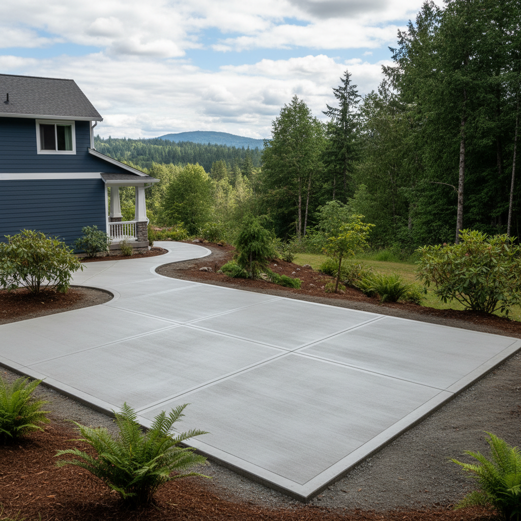 Completed concrete flatwork work at a residential property in Bothell, WA