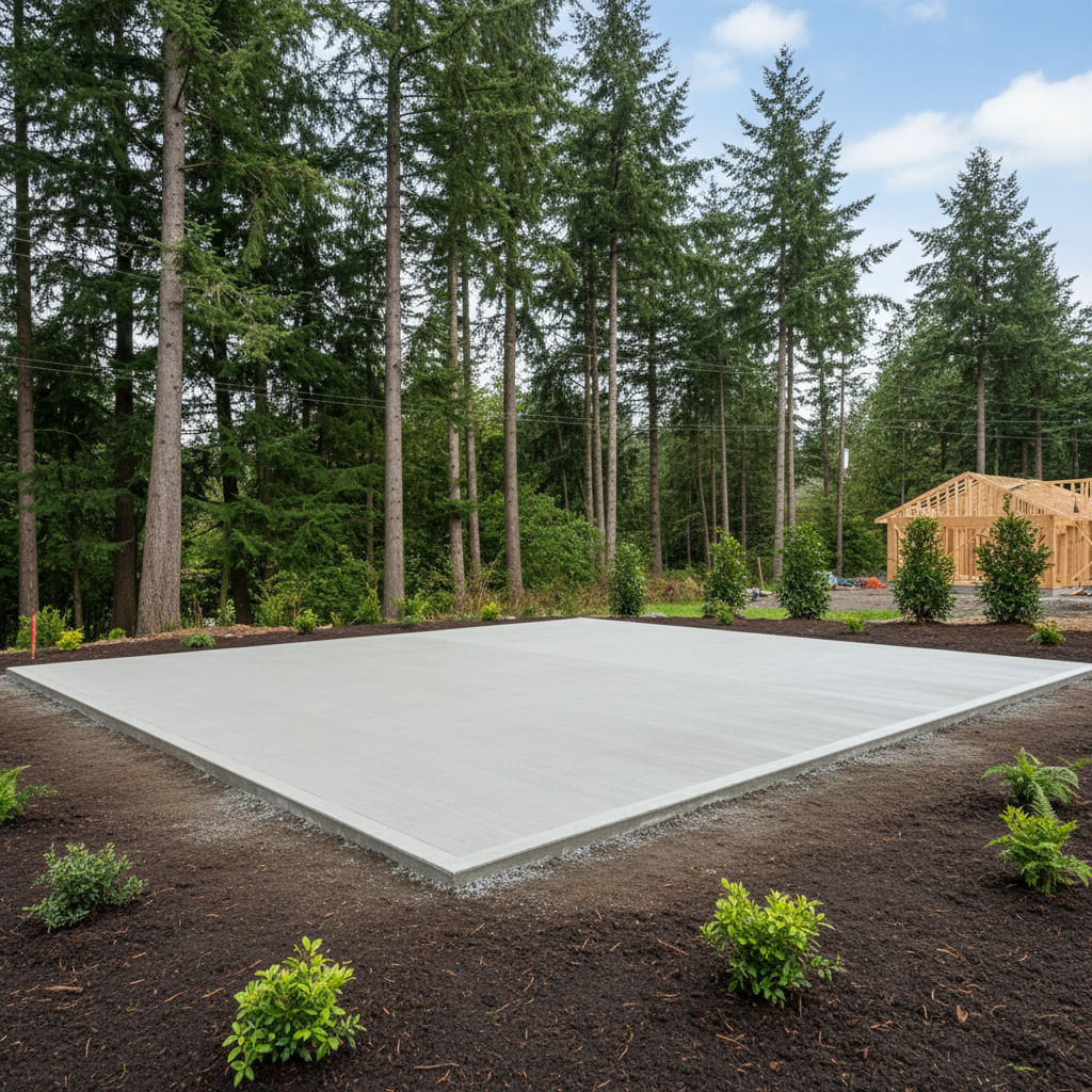 Completed concrete foundations work at a residential property in Kenmore, WA