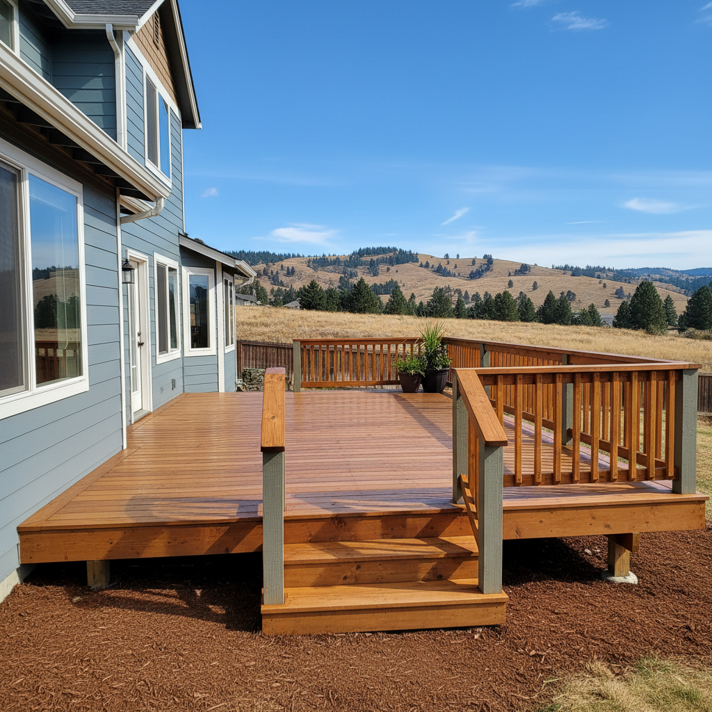 Completed deck painting & staining work at a residential property in Richland, WA