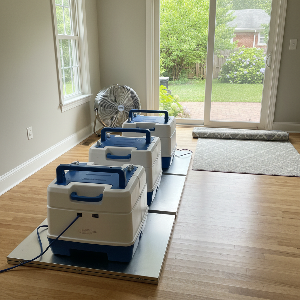 Completed structural drying work at a residential property in Washington, DC