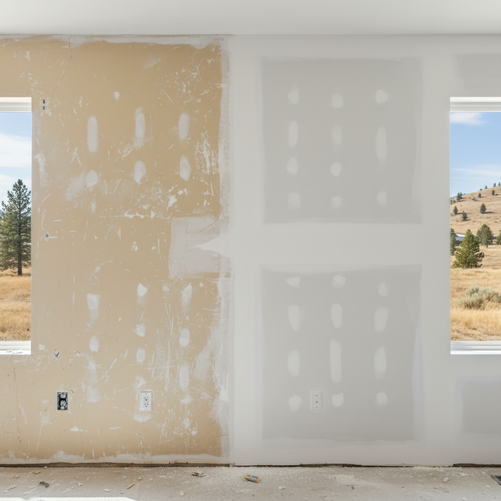 Completed drywall texturing work at a residential property in Yakima, WA