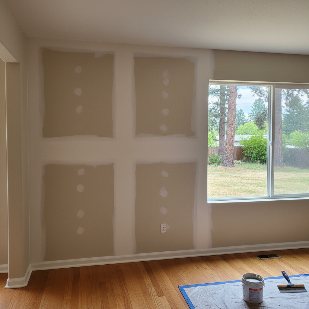 Completed drywall repair work at a residential property in Spokane, WA