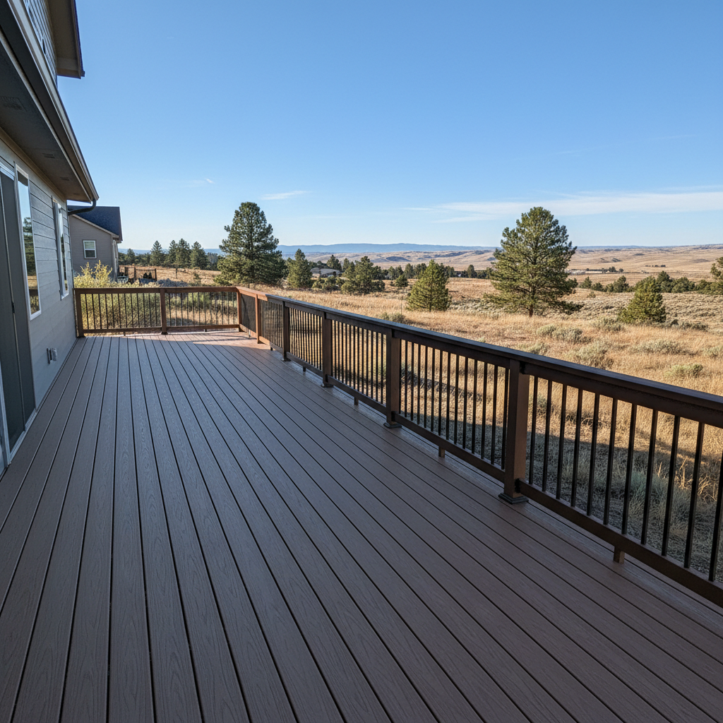 Completed trex decks work at a residential property in Richland, WA