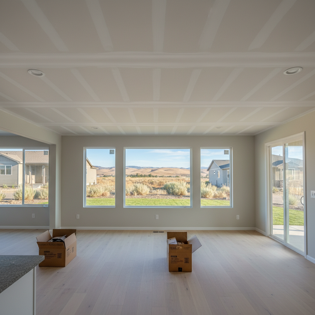 Completed ceiling drywall installation work at a residential property in Yakima, WA