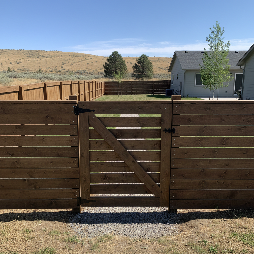 Completed gate installation work at a residential property in Moses Lake, WA
