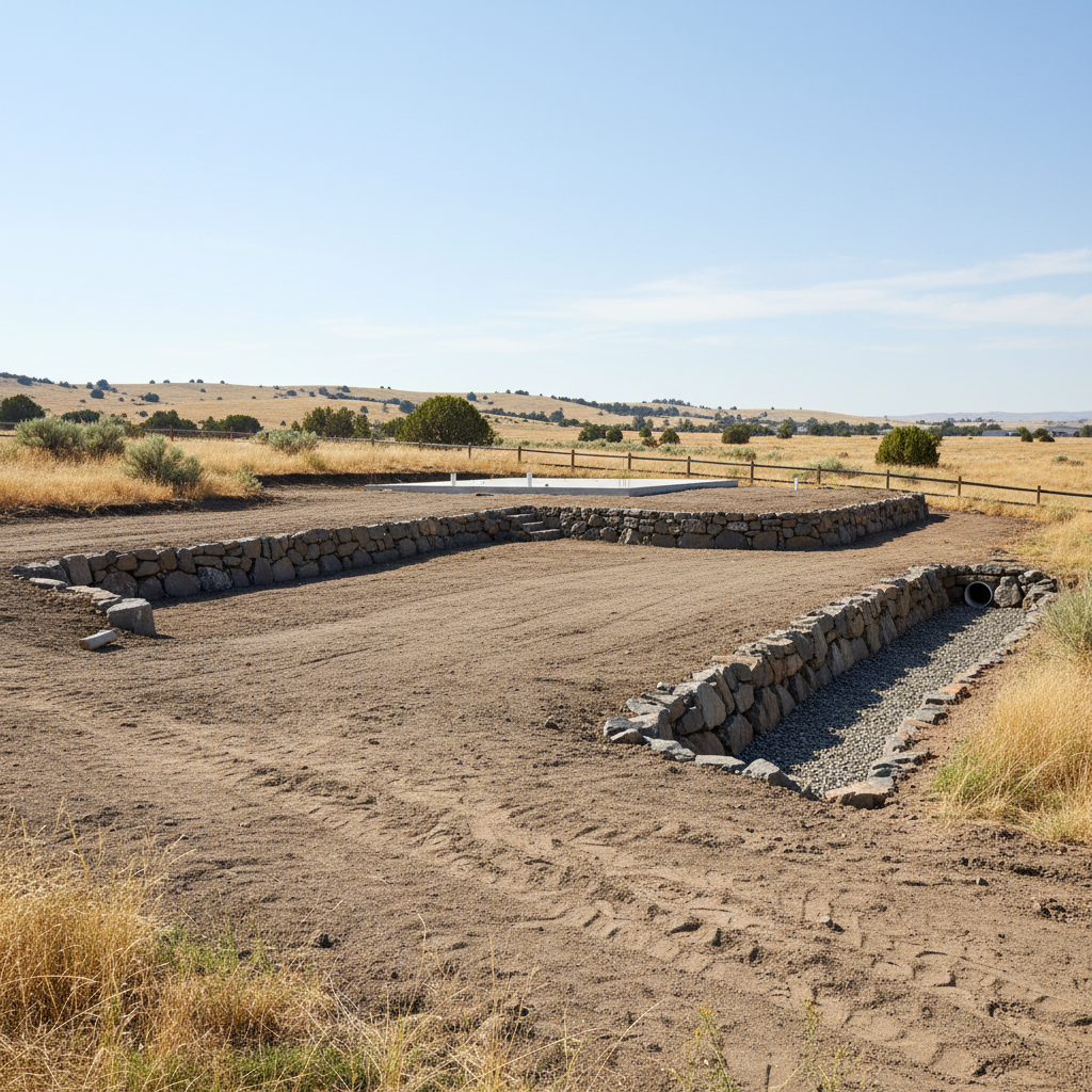 Completed site excavation work at a residential property in Moses Lake, WA