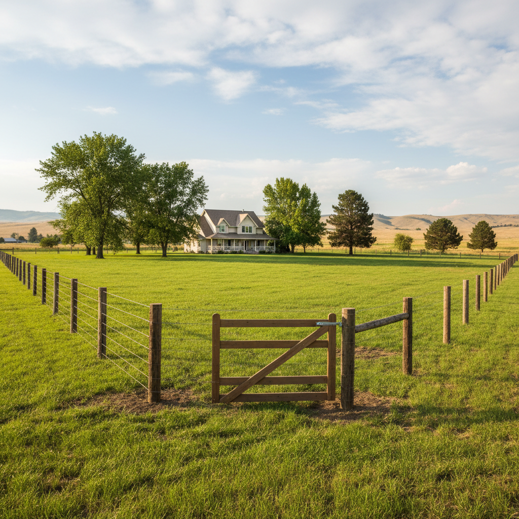 Completed farm fencing work at a residential property in Moses Lake, WA