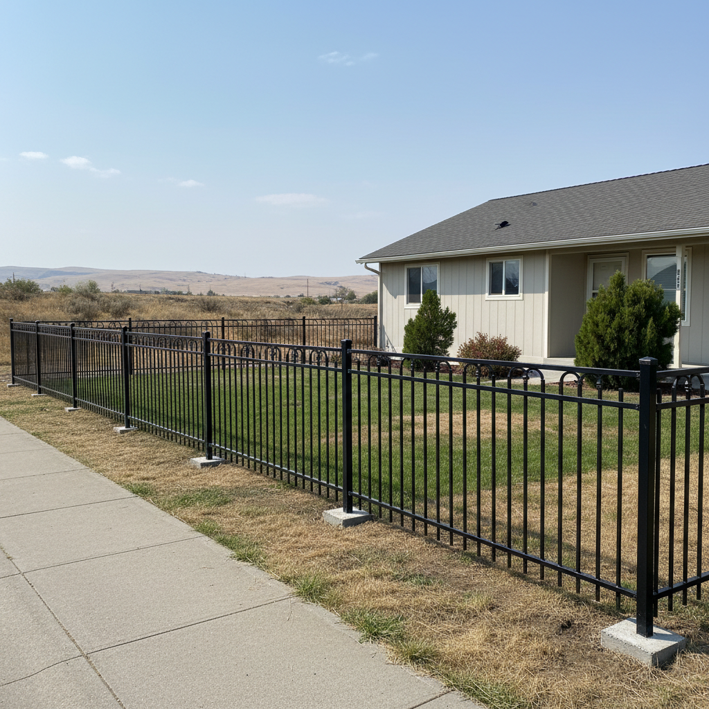 Completed ornamental iron fencing work at a residential property in Moses Lake, WA