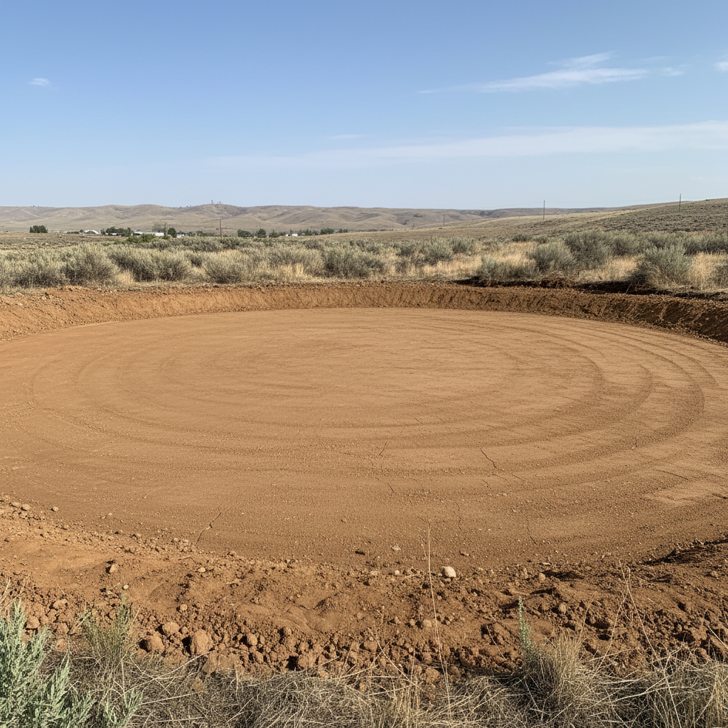 Completed pond excavation work at a residential property in Moses Lake, WA