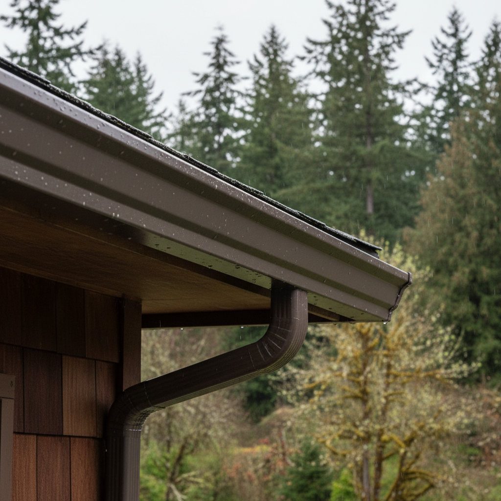 Completed gutter replacement work at a residential property in Renton, WA