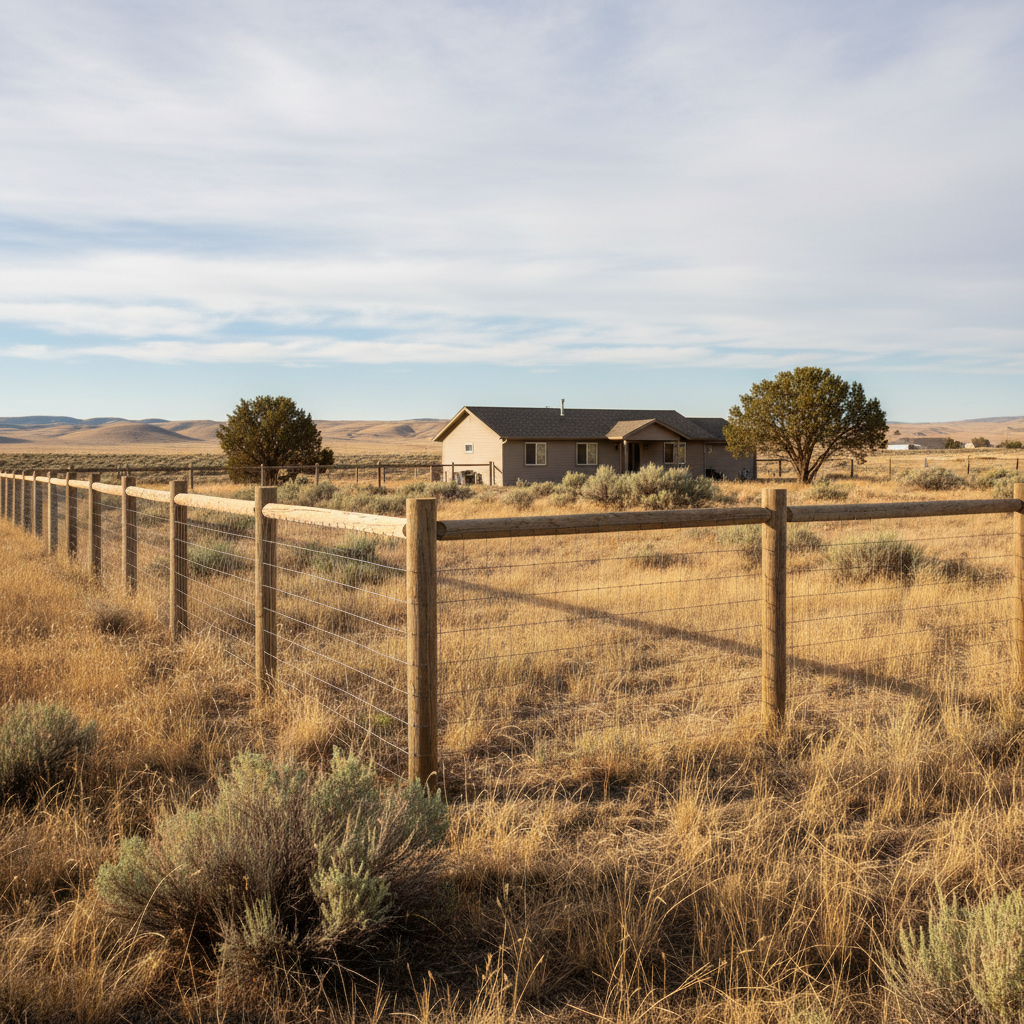 Completed farm fencing work at a residential property in Moses Lake, WA