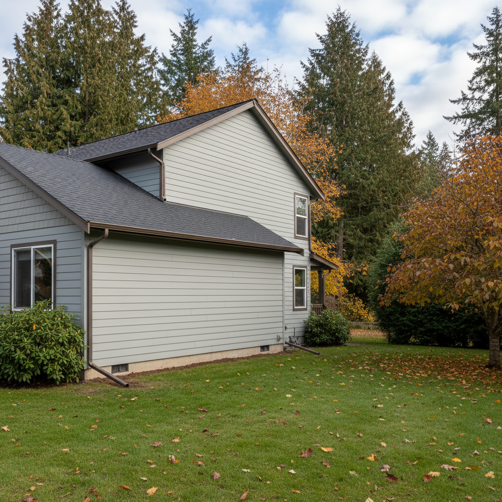 Completed gutter system inspection work at a residential property in Kent, WA