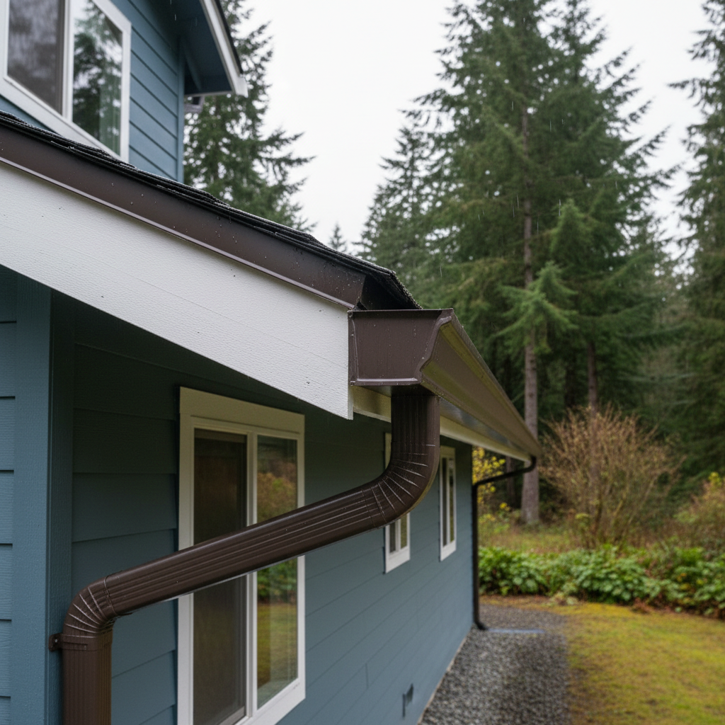 Completed fascia board repair work at a residential property in Kent, WA
