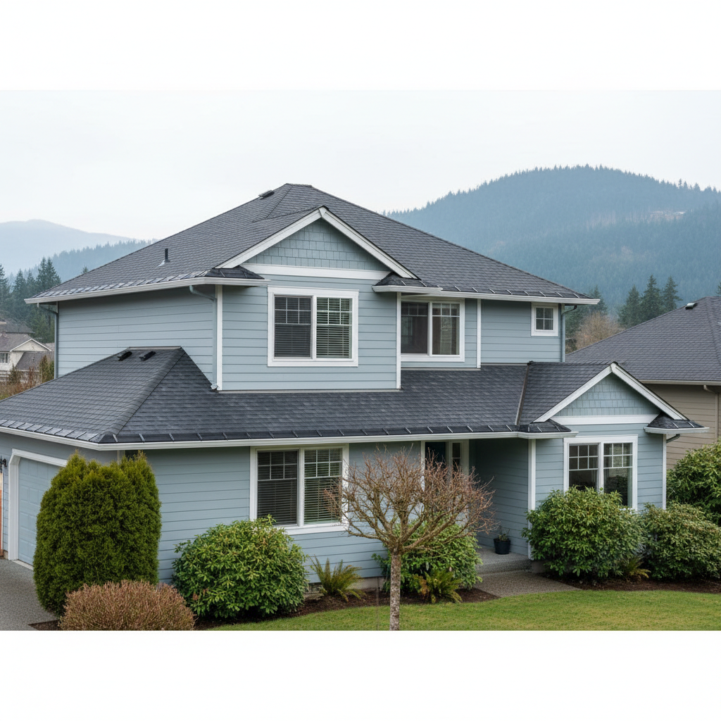 Completed gutter guard installation work at a residential property in Kent, WA
