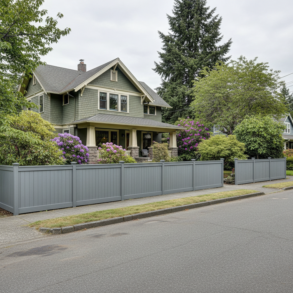 Completed fence painting work at a residential property in Tacoma, WA