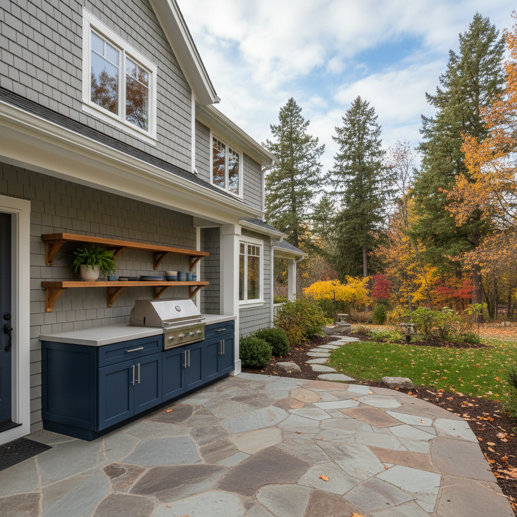 Completed cabinet painting work at a residential property in Spokane, WA