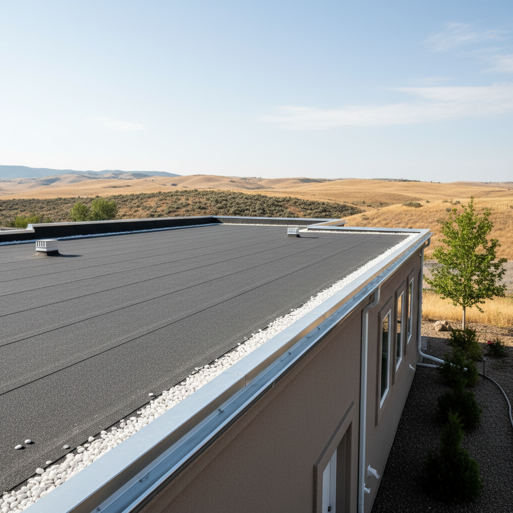 Completed flat roofing work at a residential property in Richland, WA