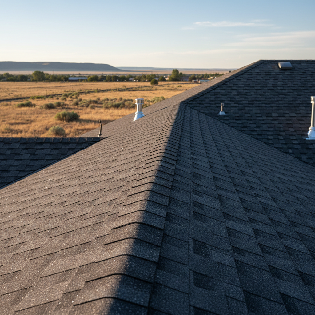 Completed roof replacement work at a residential property in Moses Lake, WA