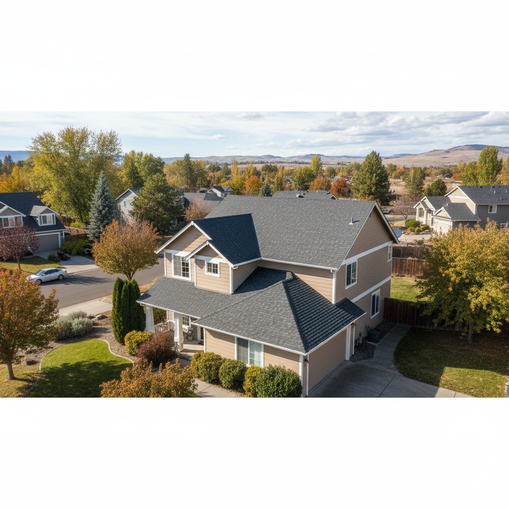 Completed roof installation work at a residential property in Richland, WA