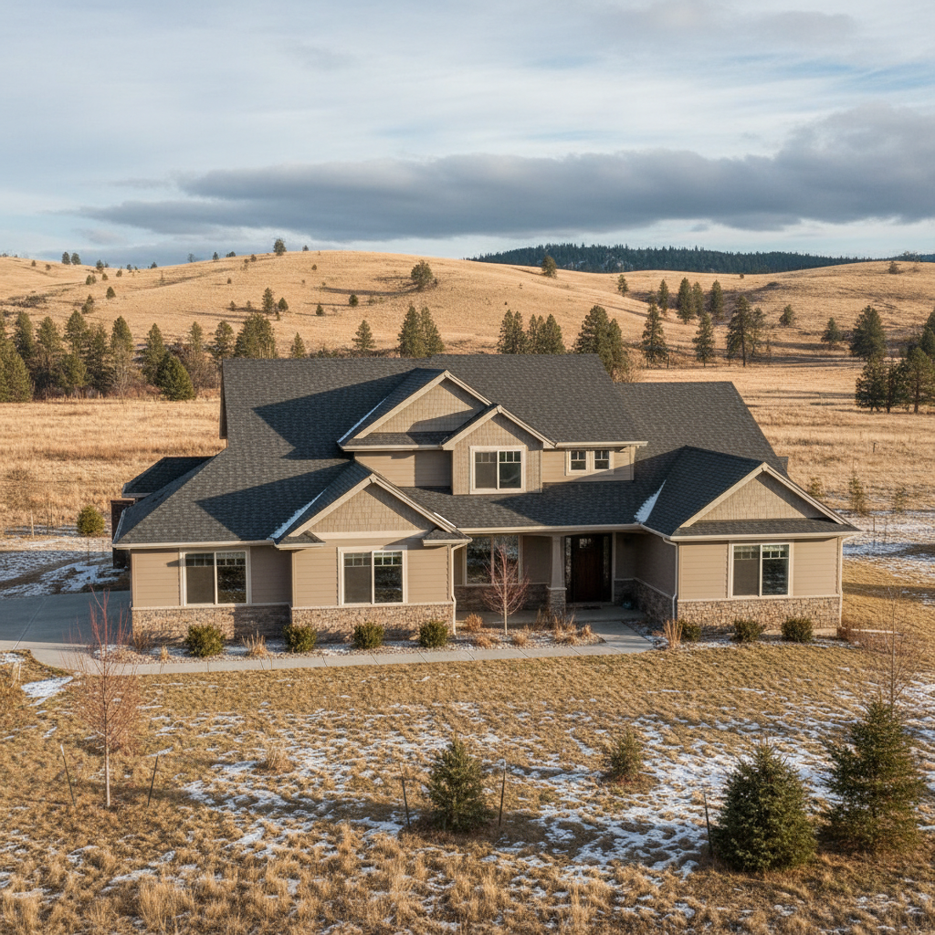Completed new construction roofing work at a residential property in Moses Lake, WA