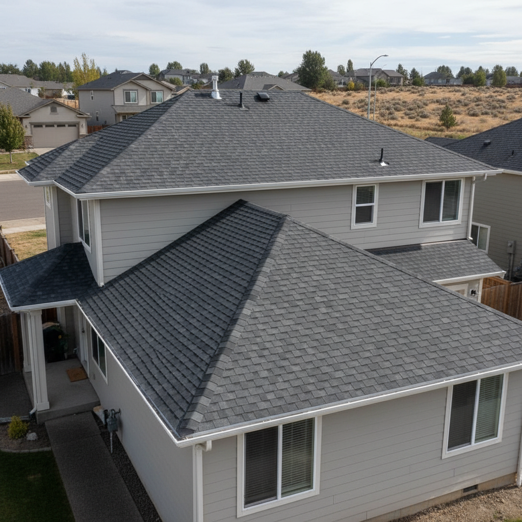 Completed roof replacement work at a residential property in Pasco, WA