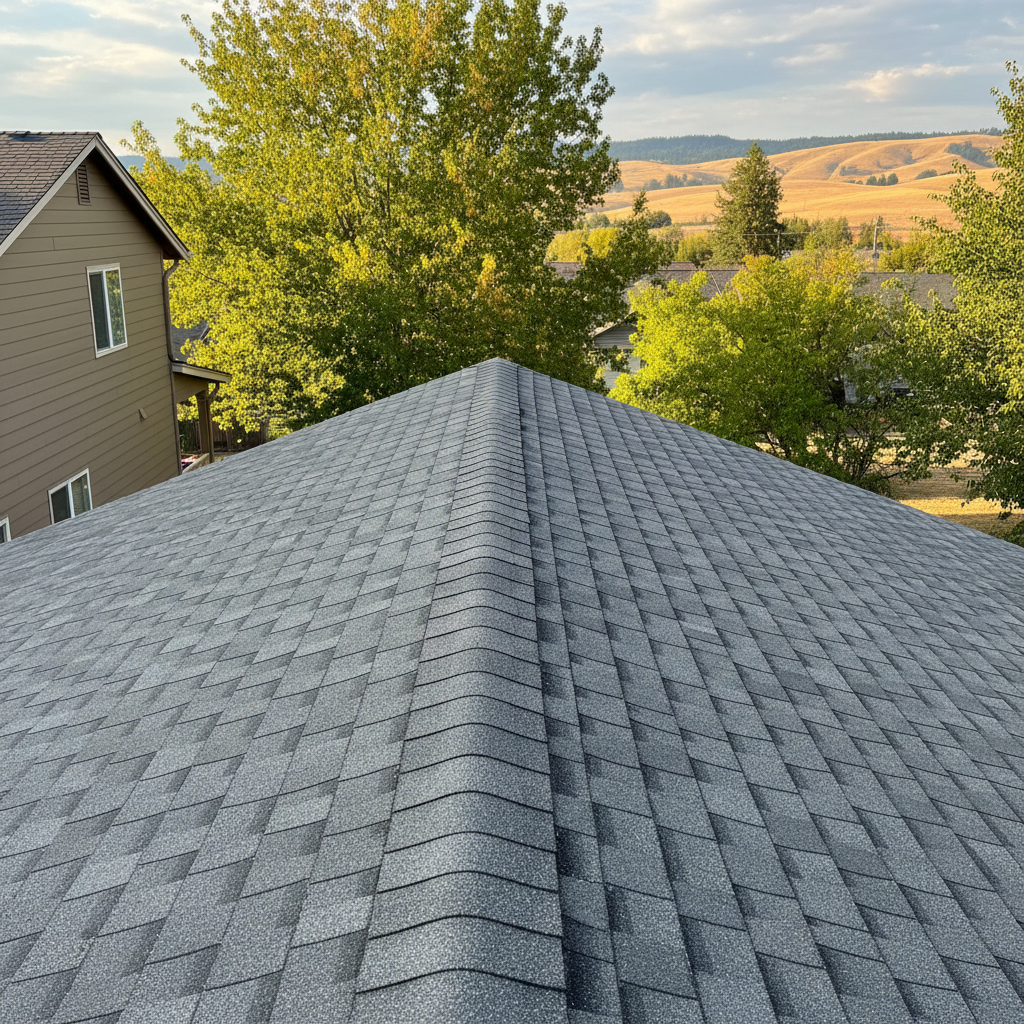 Completed roof repair work at a residential property in Richland, WA