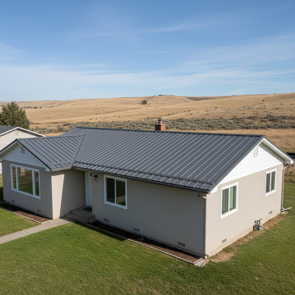 Completed metal roofing work at a residential property in Pasco, WA