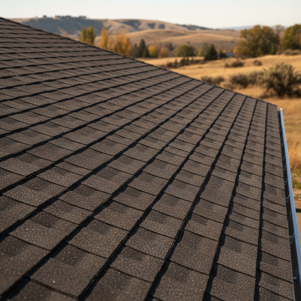 Completed asphalt shingle roofing work at a residential property in Pasco, WA