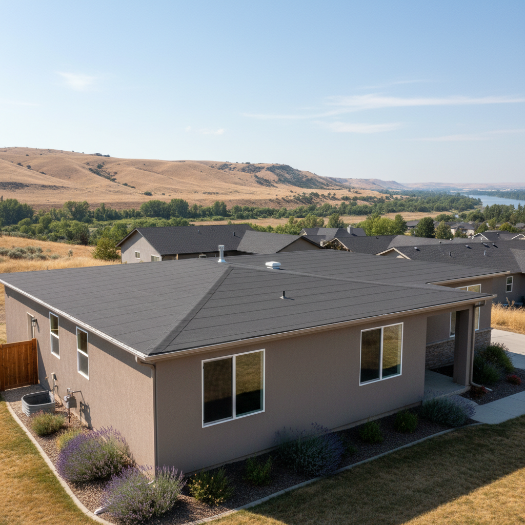 Completed flat roofing work at a residential property in Richland, WA