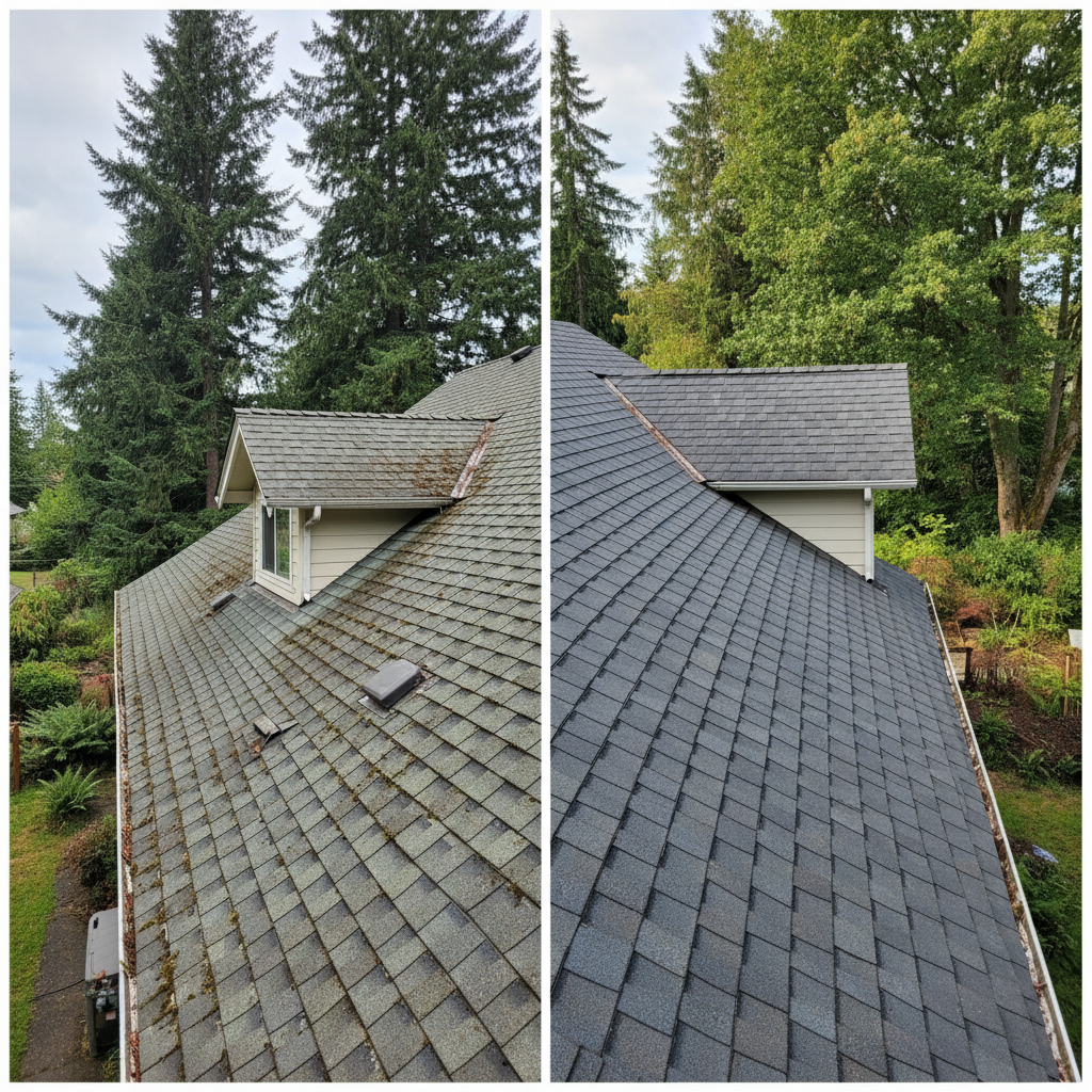 Completed new construction roofing work at a residential property in Mercer Island, WA