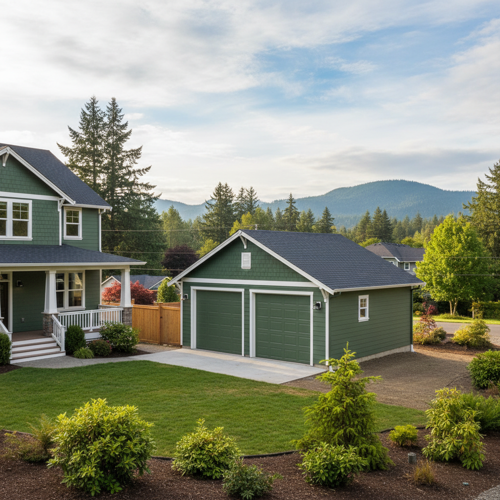 Completed garages work at a residential property in Renton, WA