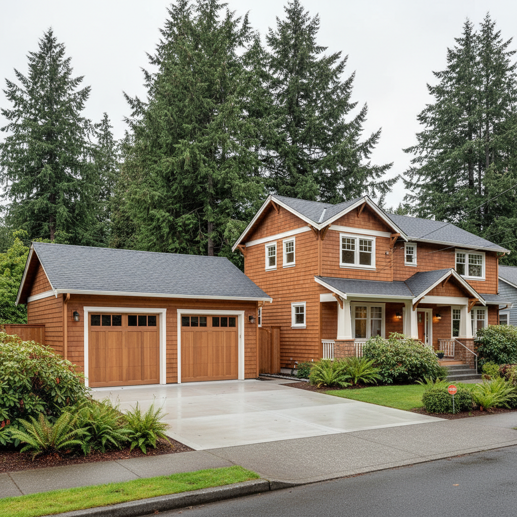 Completed garages work at a residential property in Seattle, WA