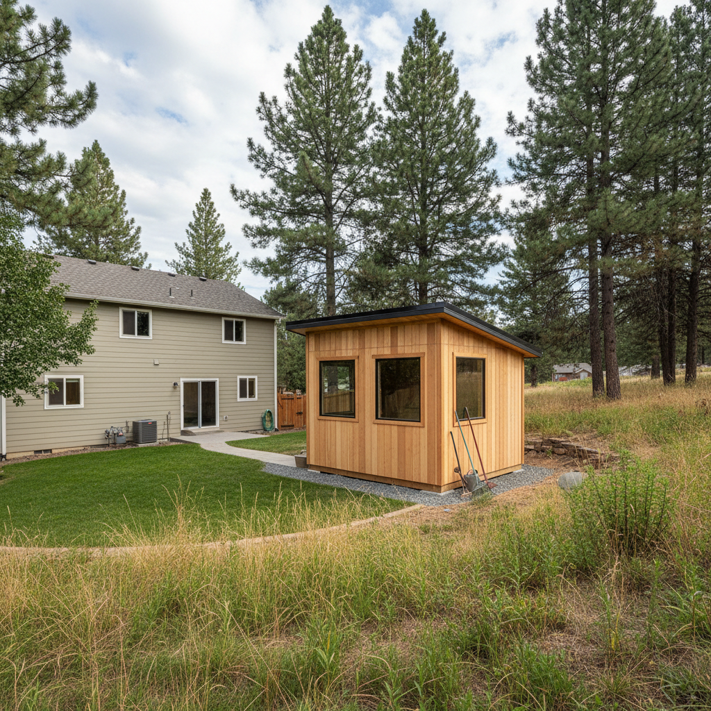 Completed office sheds work at a residential property in Cheney, WA