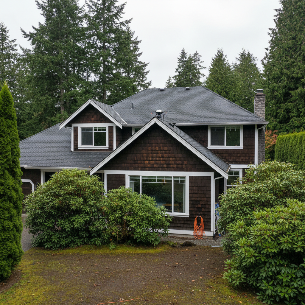 Completed roof inspection work at a residential property in Mercer Island, WA