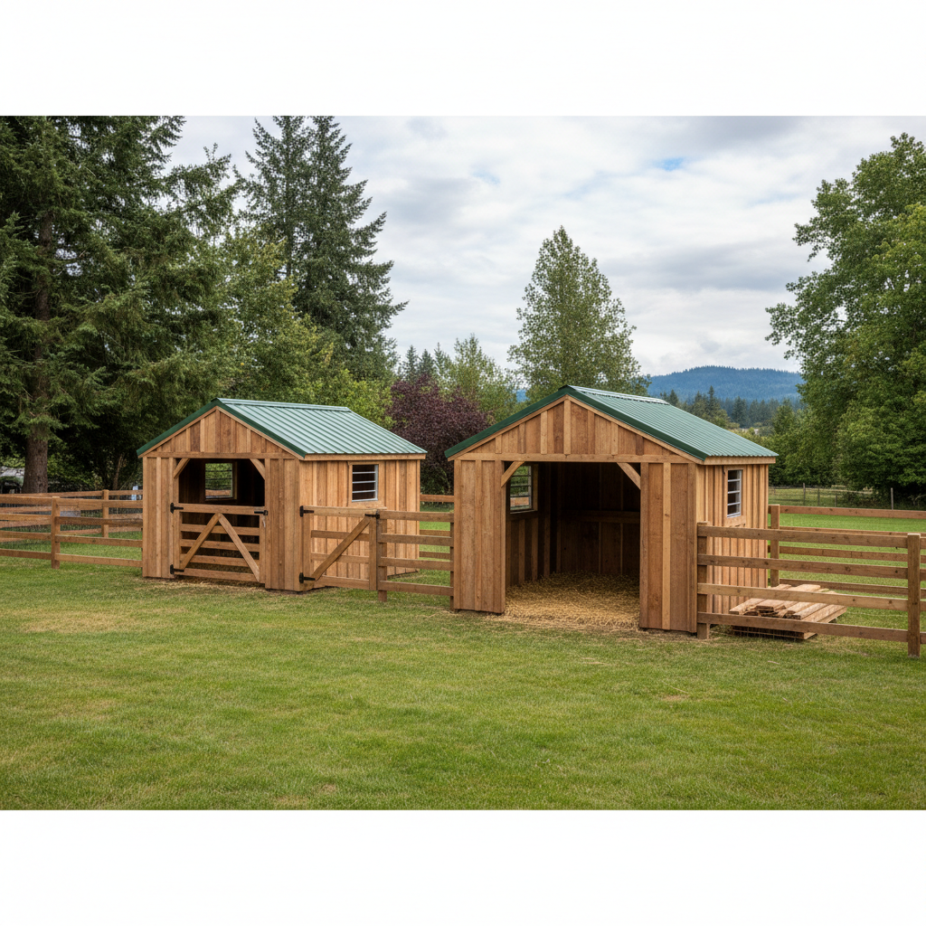 Completed livestock shelters work at a residential property in Renton, WA